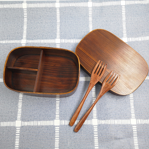 Bois boîte à <span class=keywords><strong>bento</strong></span> pour enfants Conteneur alimentaire à <span class=keywords><strong>3</strong></span> <span class=keywords><strong>compartiments</strong></span> logo personnalisé - Product Image 5