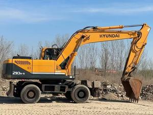 Excavatrice sur pneus Hyundai210w-9T de 21 tonnes, machine de construction Hyundai d'occasion, excavatrice Hyundai 210W d'occasion - Product Image 3