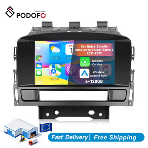 Autoradio Android Podofo 6+128 Go, écran tactile capacitif 7 pouces, intégré 2DIN, CarPlay sans fil, Android Auto pour Buick Opel Astra - Product Image 1