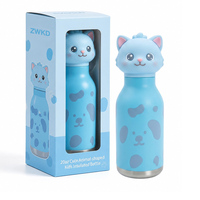 Botella de Agua Infantil de Acero Inoxidable 304 con Recubrimiento de Cobre, 20 oz, con Pajita de Animales, a Prueba de Fugas, Libre de BPA, Regalo Personalizado con Logotipo OEM, Regreso a Clases