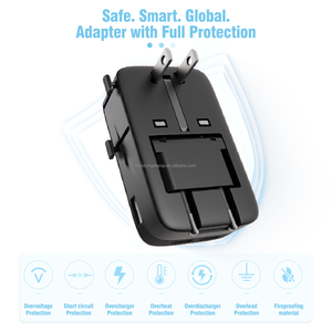 Adaptador de Viaje Universal con 8 Tomas de Corriente, Salida Máxima de 10A, Múltiples Protecciones, Enchufe de Seguridad, Estándar Estadounidense y Británico - Product Image 5