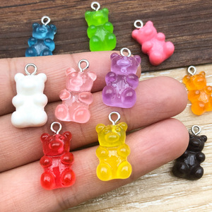 จี้หมีหลากสีทำจากเรซิ่นสำหรับทำเครื่องประดับ DIY ขนาด 8 มม. รูปทรงหมีน้อยหลากสีสัน อุปกรณ์ตกแต่งเครื่องประดับ - Product Image 3
