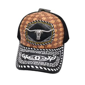 <span class=keywords><strong>Gorra</strong></span> <span class=keywords><strong>de</strong></span> Béisbol <span class=keywords><strong>de</strong></span> Malla Estilo Mexicano Étnico a la Moda con Logo Personalizado <span class=keywords><strong>de</strong></span> Metal 3D Tipo Western Trucker para Uso Casual al Aire Libre, Playa y Hip Hop - Product Image 1