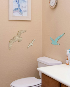 Decorazione Murale in Legno a Tema Spiaggia, Arte Murale Costiera, Scultura Murale di Gabbiani, Uccelli Marini, Decorazione per <span class=keywords><strong>Casa</strong></span> al Lago e Oceano - Product Image 6