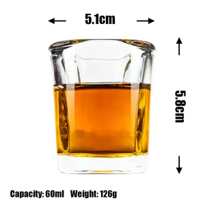 Logo personalizzato 3.5oz 2oz 0.5oz bicchiere di vetro Tequila whisky Shot Glasses