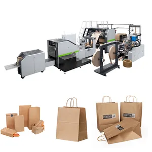 ROKIN BRAND high speed hotel bags twisted handle paper bag machine taiwan paper shopping bag bottom gluing machine