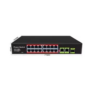 OEM 16-Port POE Ethernet Gigabit Switch dengan Port SFP untuk IP kamera & sistem CCTV