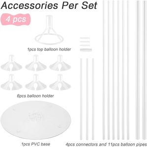 Set 4 set Kit supporto palloncino bastoncini a palloncino Base tavolo piano ad arco a palloncino per Baby Shower feste di matrimonio decorazioni - Product Image 2