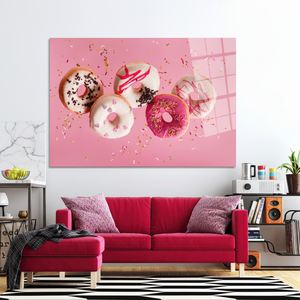 Modern Kitchen Canvas Print: <b>Sweet</b> Doughnuts Graphic Design Artwork,TEMPERED GLASS ART - Product Image 3