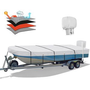 Copertura Impermeabile per Ormeggio e <span class=keywords><strong>Motore</strong></span> OBD 300DPU, Resistente, Adatta al Traino, in Tela di Poliestere Grigia di Grado Navale, Larghezza >120 pollici, 14'-18' - Product Image 1