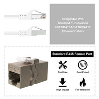 Acoplador Modular en Línea STP RJ45 Cat6A Blindado de 10 Gbps con Carcasa de Aleación de Zinc, Hembra a Hembra, para Extensión de Red Ethernet