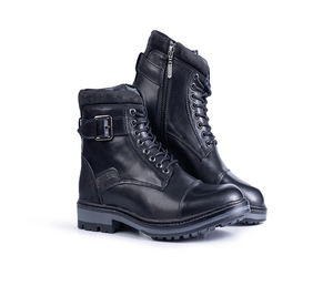 Black Cap Toe Leather <b>Boots</b> for Men with Dual Function Closure Handcrafted Durable Stylish Everyday Casual Outdoor Footwear - Product Image 1