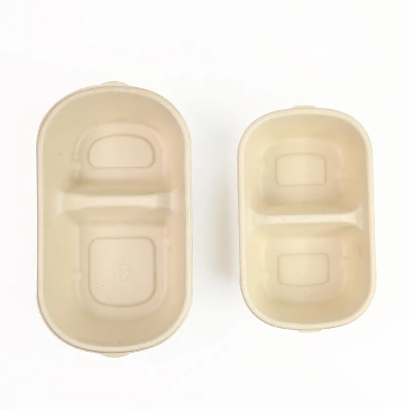 100% Compostable Take Out Contenedor Rectangular Fiambrera Bagazo Clamshell Contenedor de alimentos