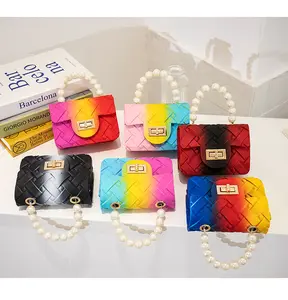 2022 पु चमड़े जेली पर्स और छोटे बैग मिन सफेद बुनाई हैंडबैग महिलाओं के लिए डिजाइनर हाथ बैग मिनी पर्स और हैंडबैग