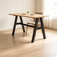 Base de table en métal de forme moderne, pieds de table en acier robustes à double cadre en A, plateau de table en pierre frittée ou en bois, pour salle à manger, cuisine, hôtel