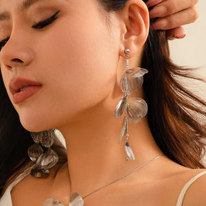 Kadınlar için bildirimi Trendy Lariat kolye altın gümüş çiçek Dangle Dangle ty uzun püskül moda kolye kolye takı - Product Image 3