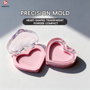 シングルカラーハート空アイシャドウパレット透明ふた付きプレスロック腹筋プラスチック素材女性用美容製品 - Product Image 2