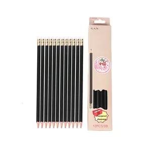 During The Promotion Of Primary School Stationery With Eraser 2B Beginner Practice Pencil Sharpener Black Bar Pencil