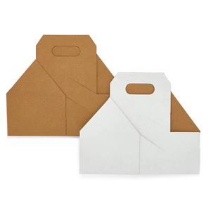 Boîte de transport de bière en carton <span class=keywords><strong>blanc</strong></span> biodégradable étanche de qualité supérieure Carton de papier artisanal solide poignée d'expédition facile pour haut de gamme - Product Image 2