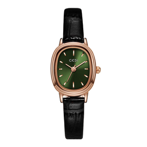 Reloj de Pulsera Elegante Retro para Mujer, Correa de Cuero Ovalada, Diseño Minimalista, Lujoso - Product Image 2