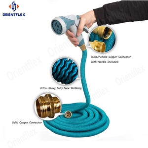 Tuyau d'arrosage extensible Orientflex <span class=keywords><strong>EGH</strong></span> léger et durable, tuyau de jardin, buse de pulvérisation à 8 fonctions, tuyau en latex/TPE de 50 pieds - Product Image 5