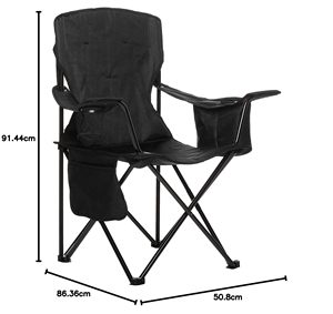 Outdoor <b>Lounge</b> Folding <b>Chair</b> Portable Picnic BBQ Garden Beach <b>Chair</b> Iron Metal Camping with Cup Holder - Product Image 3
