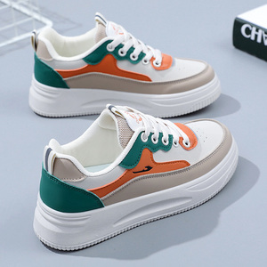 Zapatos Deportivos Casuales de Piel Blanca con Cordones y Plataforma Baja, Hechos en China, Modelo 2023, para Estudiantes, Otoño - Product Image 6