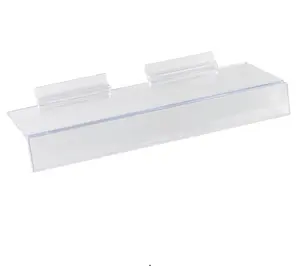 Footwear Store Slatwall Acrylic Display Shelf Clear Slatwall Plastic Shoe Shelves for Retail Store