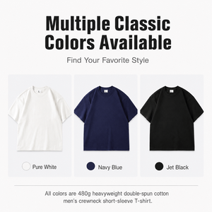 เสื้อยืดแขนสั้นผ้าฝ้าย 100% หนักพิเศษ 480gsm คุณภาพสูง ตัวอย่างสินค้า MOQ ต่ำ แบรนด์แฟชั่นยอดนิยม ขายดี ผลิตจากผ้าถัก - Product Image 3