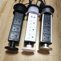 90MM Trou UK Power Caché Encastré Main Pop up Prise de courant/Bureau Table Cuisine Bureau Meubles Usb Power Strip Socket