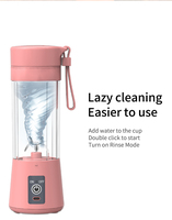 Nuevo Modelo de Vaso Mezclador Portátil Tipo-C de 380 ml, Libre de BPA, de Acero Inoxidable, con Logotipo Personalizado, Exprimidor de Frutas para el Hogar, Viajes y Actividades al Aire Libre