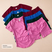 Ensemble de yoga 2 pièces réversible, best-seller transfrontalier, respirant et solide, pour le fitness, haut à manches courtes et short, pour l'extérieur, effet push-up