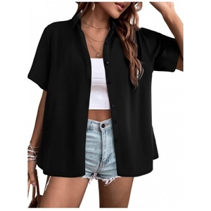 Conjuntos de Ropa 2025, Camisa Hawaiana Retro Vintage, Tejida, Suave, Fresca, Estampado Floral Tropical, Cuello en V, Blusa de Manga Corta con Botones al Frente - Product Image 6