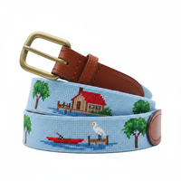 Ceinture de golf décontractée en cuir véritable pour hommes avec boucle à ardillon en cuivre, service OEM de logo personnalisé, vente en gros