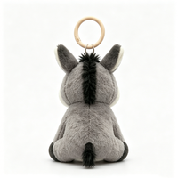 Porte-clés en peluche âne personnalisé, mini porte-clés animal en peluche âne, breloque de sac à dos en peluche âne