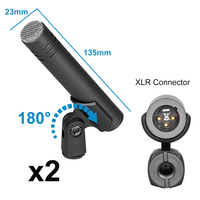 Factory Direct Sales 7 Pieces Musical Instrument Mic Metal Wired Dynamic Drum Mic for Horns Stage Show