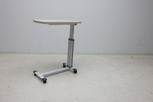 <strong>Adjustable</strong> Pneumatic Hospital Overbed <strong>Table</strong> with Wheels - Medical Grade Movable Bedside Desk for Patient Care - Product Image 4