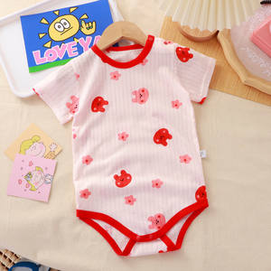 Mameluco <span class=keywords><strong>de</strong></span> Verano y Primavera para Bebés, Niños y Niñas, Recién Nacidos, <span class=keywords><strong>de</strong></span> Algodón Puro, Acanalado Fino, <span class=keywords><strong>de</strong></span> Una Pieza, Manga Corta, Tipo Triángulo - Product Image 4