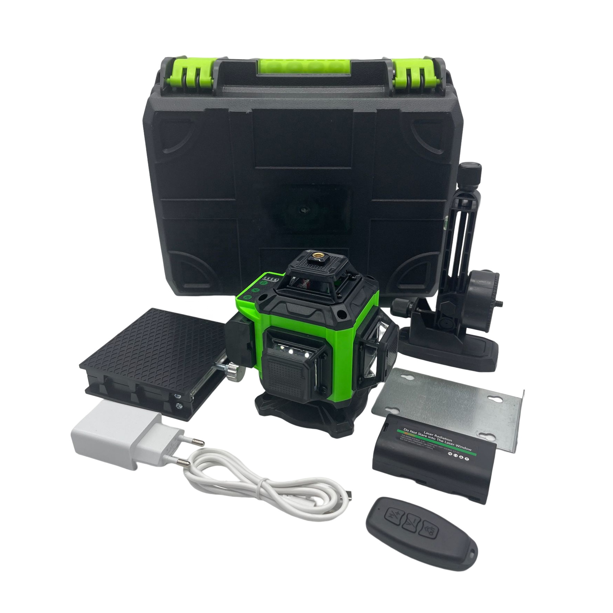 Niveau Laser Vert 16 Lignes – Avec Batterie, Télécommande – Auto-nivelant Horizontal/vertical