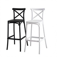 Chaises de bar modernes en plastique à dossier haut, mobilier de salle à manger pour la maison, l'hôtel, l'école, l'hôpital, vente en gros