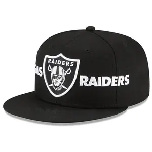 Topi olahraga kustom Logo Raiders Snap back topi olahraga, topi bisbol logo bordir tagihan datar