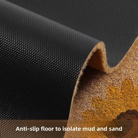 Tapis de sol en velours ultra-fin tissé à la machine en polypropylène, motif minimaliste carré, entrée