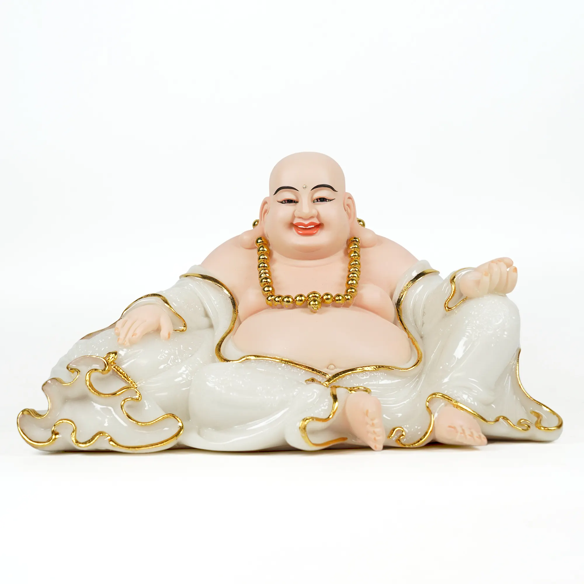 Hadiah dan kerajinan Resin kerajinan Buddha Resin patung putih patung menyesuaikan desain dan warna untuk dekorasi rumah