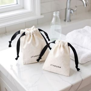 Custom Logo 100% Organic Cotton Canvas Double Drawstring <b>Bag</b> Premium Quality Eco Friendly Reusable Natural <b>Bags</b> Custom Size <b>Gift</b> - Product Image 4