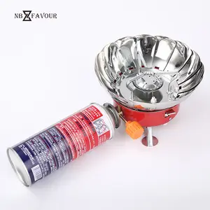 NB-FAVOUR Outdoor Mini Lotus Shape Windproof Portable Camping Gas Stove Metal Folding Ultralight Mini Gas Burner Stove