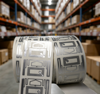 Etiqueta Adhesiva RFID NFC de Doble Frecuencia UHF para Inventario de Activos de Almacén