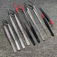 Pinces d'alimentation pour reptiles en acier inoxydable avec embout en caoutchouc, pinces droites et courbées pour aquariums, outils d'alimentation pour serpents