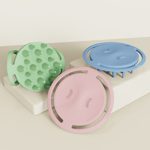 Brosse à <span class=keywords><strong>shampoing</strong></span> en silicone à anneau rond, nouveau style, <span class=keywords><strong>sans</strong></span> dommage pour les cheveux, nettoyage du cuir chevelu, massage anti-stress, vente en gros - Product Image 1