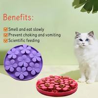 Bols de nourrissage lent 2-en-1 écologiques en plastique pour chiens et chats avec ventouses, motif uni, étanches pour aliments secs et humides