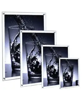 2021 single and double side led ultrathin light box cheap slim edge lit picture frame led light box for window display